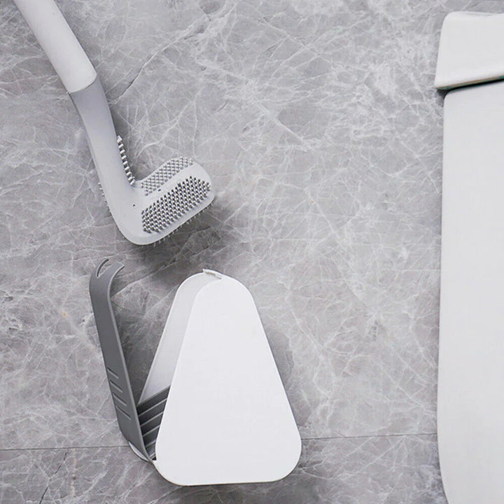 Duurzame L-vormige TPR toiletborstel met borenvrije installatie voor moeiteloze reiniging en hygiëne.