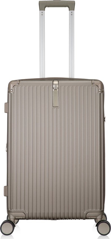 Overzicht van het georganiseerde interieur van de Mykonos uitbreidbare hardshell koffer.