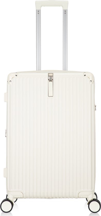 Mykonos hardshell koffer in gebruik, ideaal voor de moderne reiziger op weg naar zijn bestemming.