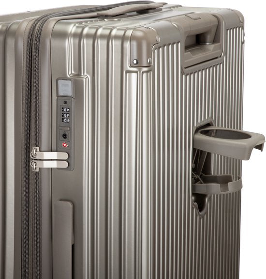 Ruime uitbreidbare hardshell koffer, perfect voor extra bagage op vakantie, met slimme extra's.