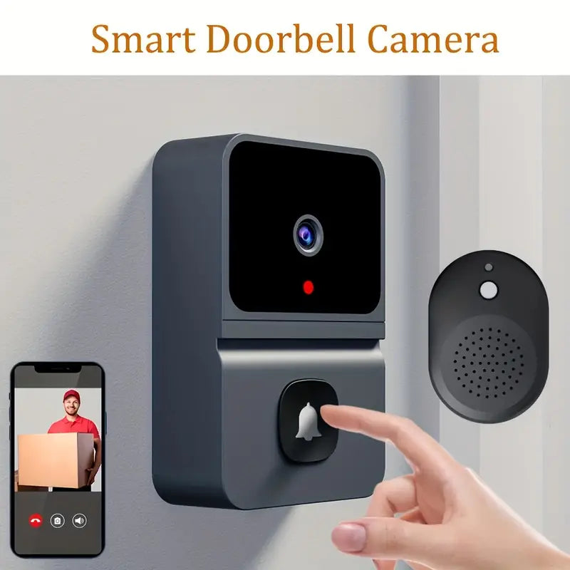 SmartGuard HD draadloze wifi deurbel met nachtzicht, tweeweg audio, oplaadbaar en slimme domotica integratie.