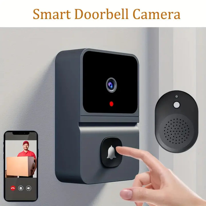 SmartGuard HD draadloze wifi deurbel met nachtzicht, tweeweg audio, oplaadbaar en slimme domotica integratie.