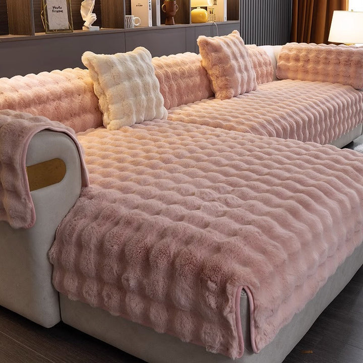 Stijlvolle sofabescherming met antislip functie, verfraait elke bank. Comfortabel en luxe, ideaal voor woonkamer.