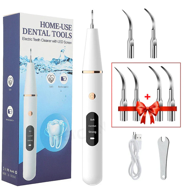 SonicClean tandreiniger met ultrasone technologie voor professionele mondhygiëne thuis; verwijdert vuil.