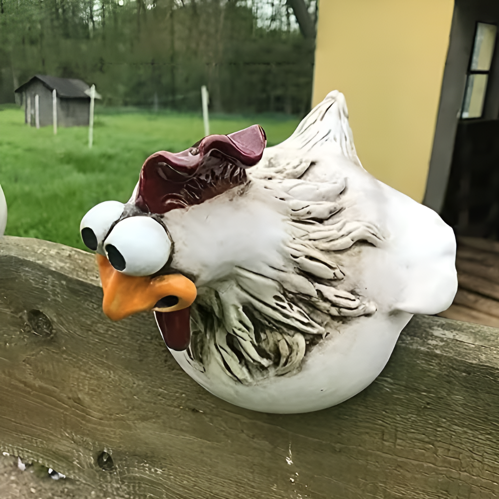 Kleurrijke hars haan tuinbeeldjes; levendige buitendecoratie voor tuin en terras, voegt speels karakter toe.