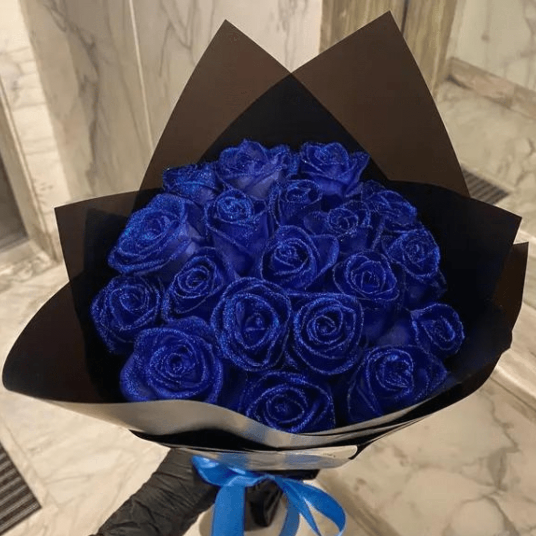 Sprankelende glittersroos, een luxueus eeuwig cadeau voor romantische woondecoratie.