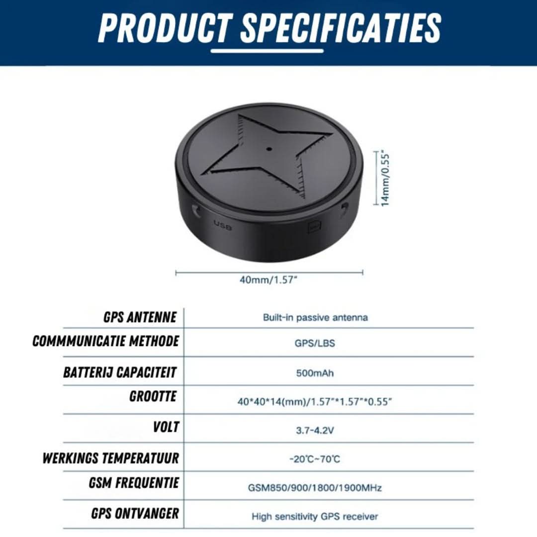 Krachtige magnetische GPS-tracker UltraTrack voor auto, voertuig en asset tracking, realtime bewaking.