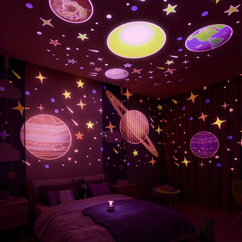 Schattige konijn sterrenprojector nachtlamp, perfect sfeerlicht voor baby- en kinderkamer.
