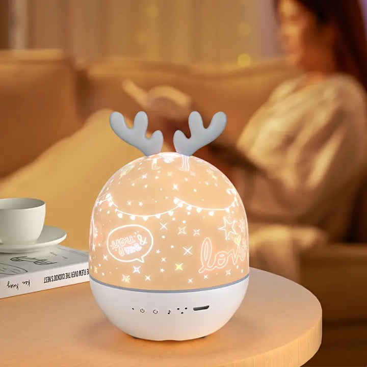 Rustgevende sterrenprojector nachtlamp voor kinderen, met zachte lichtprojectie, goed voor slaapkamer.