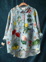 Blauw Gebloemd