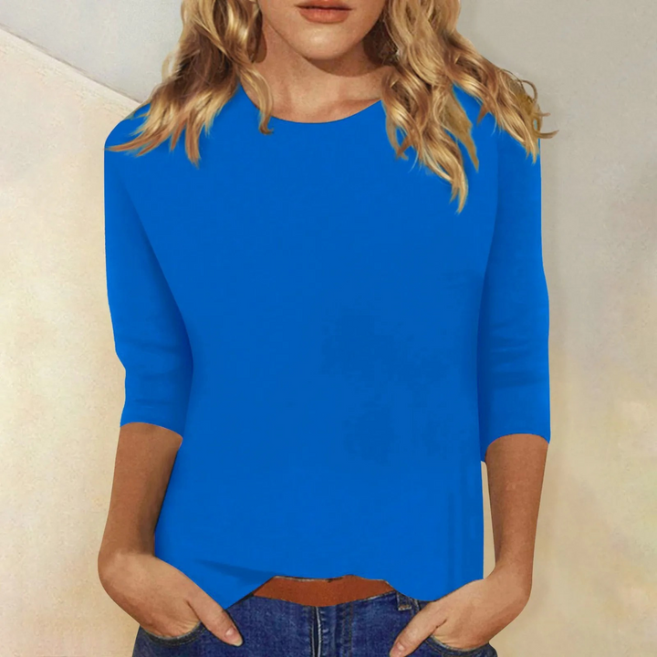Dames shirt Ava met lange mouwen, een veelzijdig en stijlvol kledingstuk met ronde hals voor elke modebewuste vrouw.