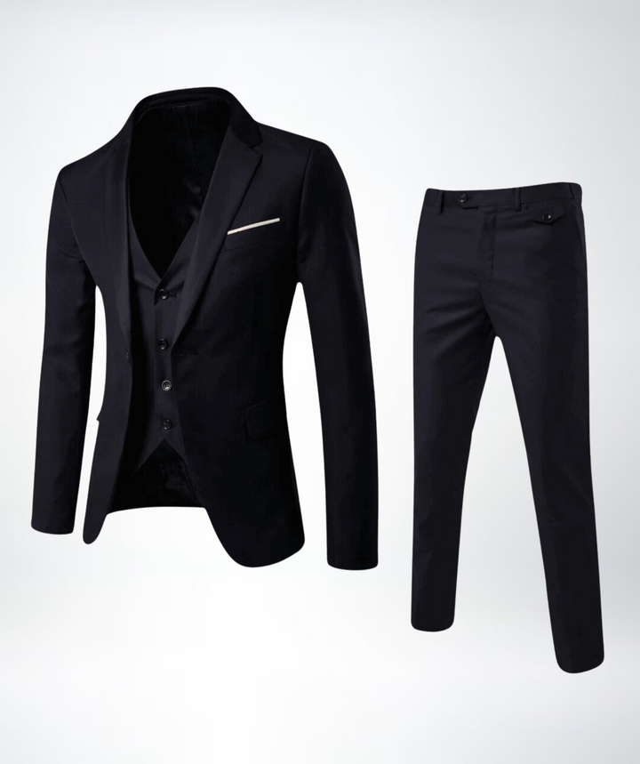 Elegant driedelig herenpak Lucas, ideaal voor bruiloften, zakelijke evenementen of formele gelegenheden.