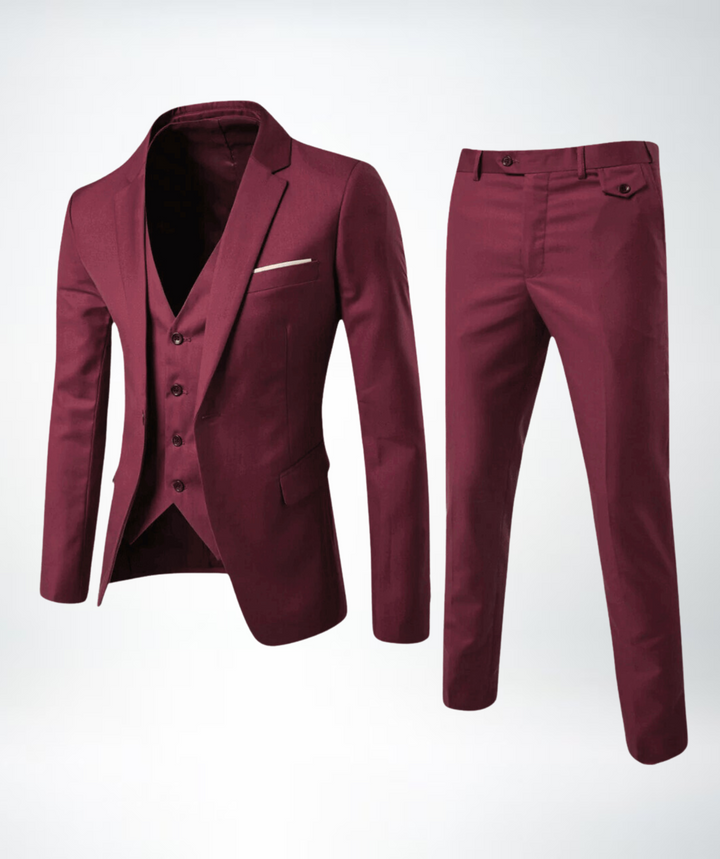 Hoogwaardig driedelig herenpak Lucas met perfecte pasvorm en stijlvol design, een must-have voor elke garderobe.