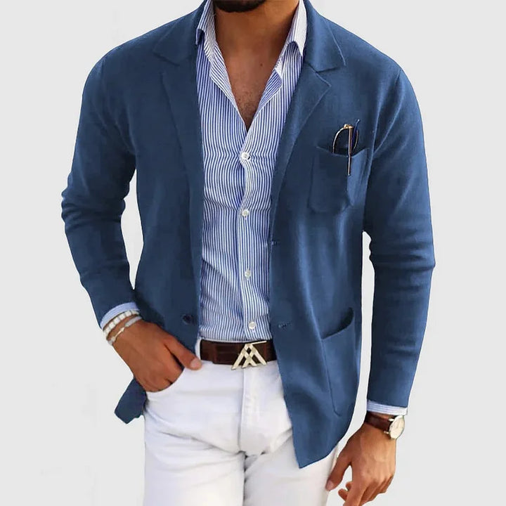 Trendy Milo heren vest met lange mouwen en reverskraag, een comfortabele en stijlvolle keuze voor elke man.