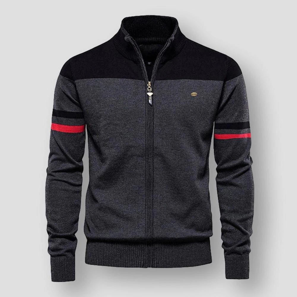 Casual herenjack met opvallende color block design en praktische ritssluiting voor een trendy look.