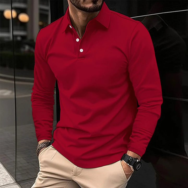 Heren poloshirt met lange mouwen, ideaal als bovenkleding voor koelere dagen of stijlvolle laag.