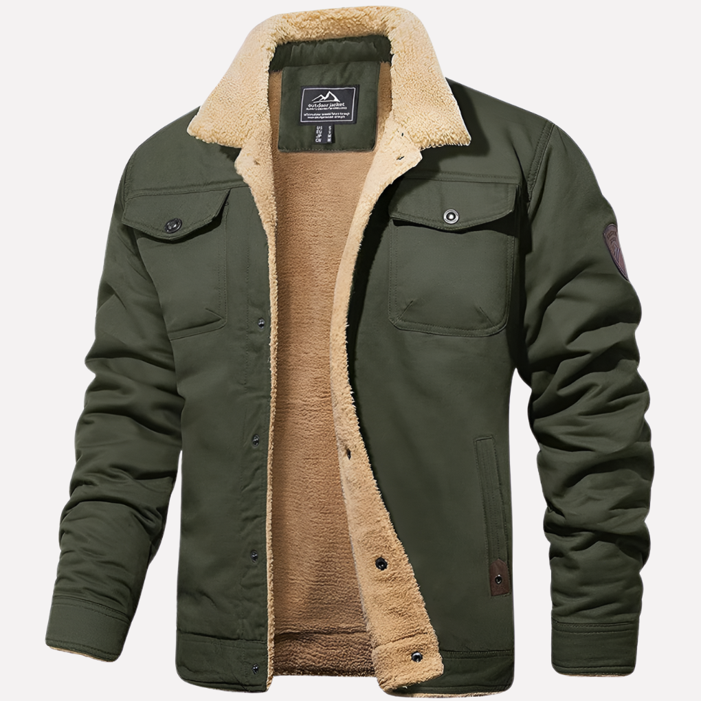 Warm heren Sherpa winterjack voor stijlvolle herenmode. Een veelzijdig en comfortabel casual jack.