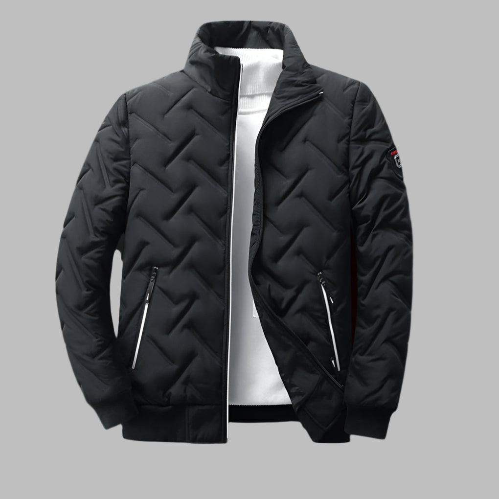 Stijlvol heren windjack met volledige ritssluiting, ideaal als lichte herfstjas of casual buitenkleding.