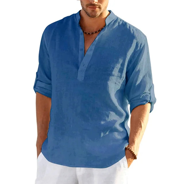 Casual heren zomer overhemd in diverse kleuren, comfortabel en modieus, perfect voor strand en zomerkleding.