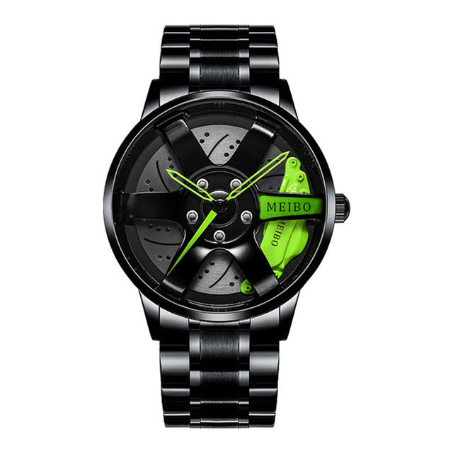 Sportief waterbestendig herenhorloge, luxe racewagen uurwerk RaceVision.