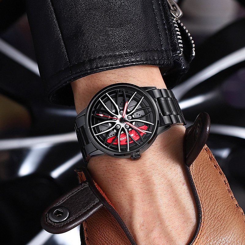 Uniek racewagen herenhorloge, stijlvol accessoire en perfect cadeau voor mannen.