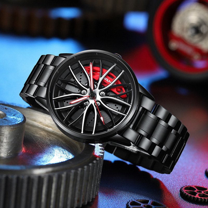 Waterbestendig racewagen herenhorloge RaceVision, sportief en duurzaam.
