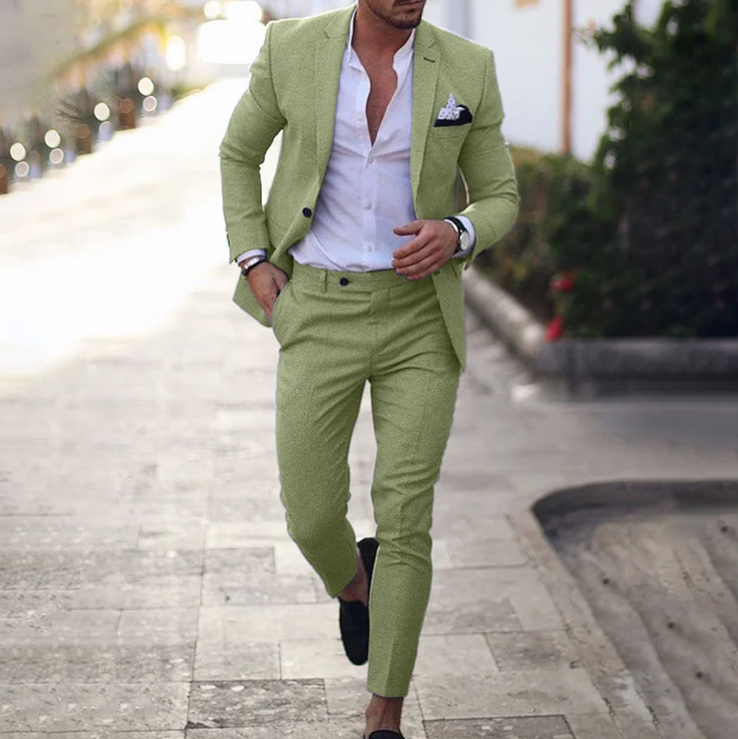 Herenpak Lucas: Stijlvolle blazer en bijpassende pantalon, ideaal voor een complete formele outfit.