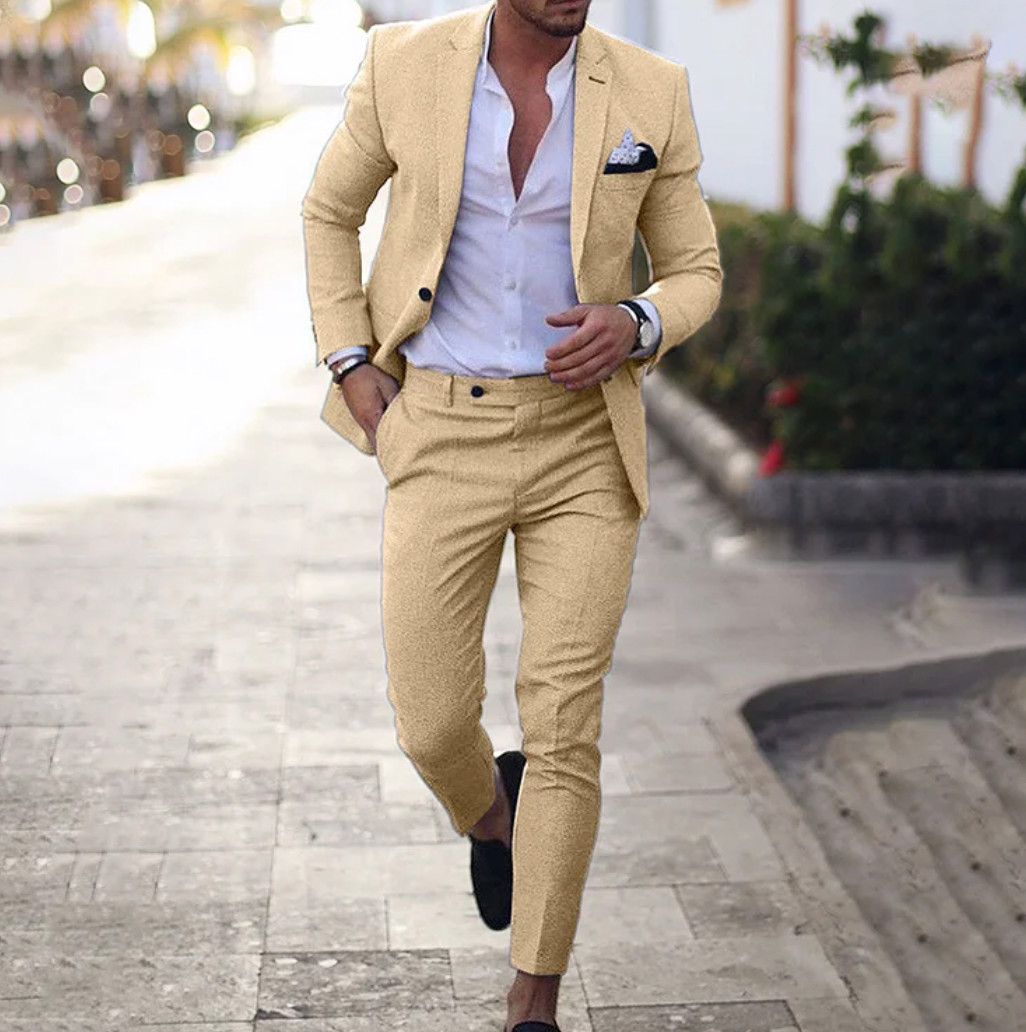 Business casual herenpak Lucas. Stijlvol voor werk, comfortabel voor vrije tijd. Veelzijdige herenmode.