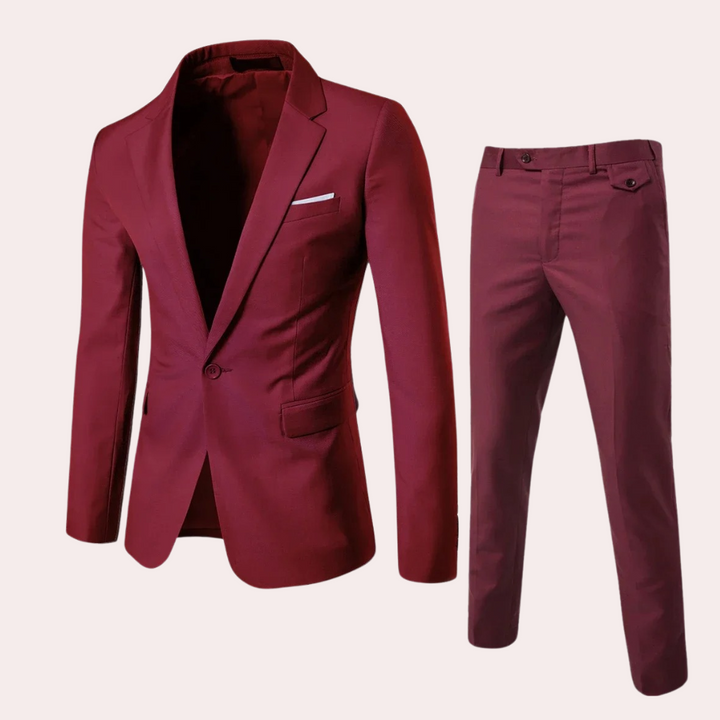 Compleet herenpak kostuum, perfect combineerbaar met diverse hemden en accessoires voor herenmode.