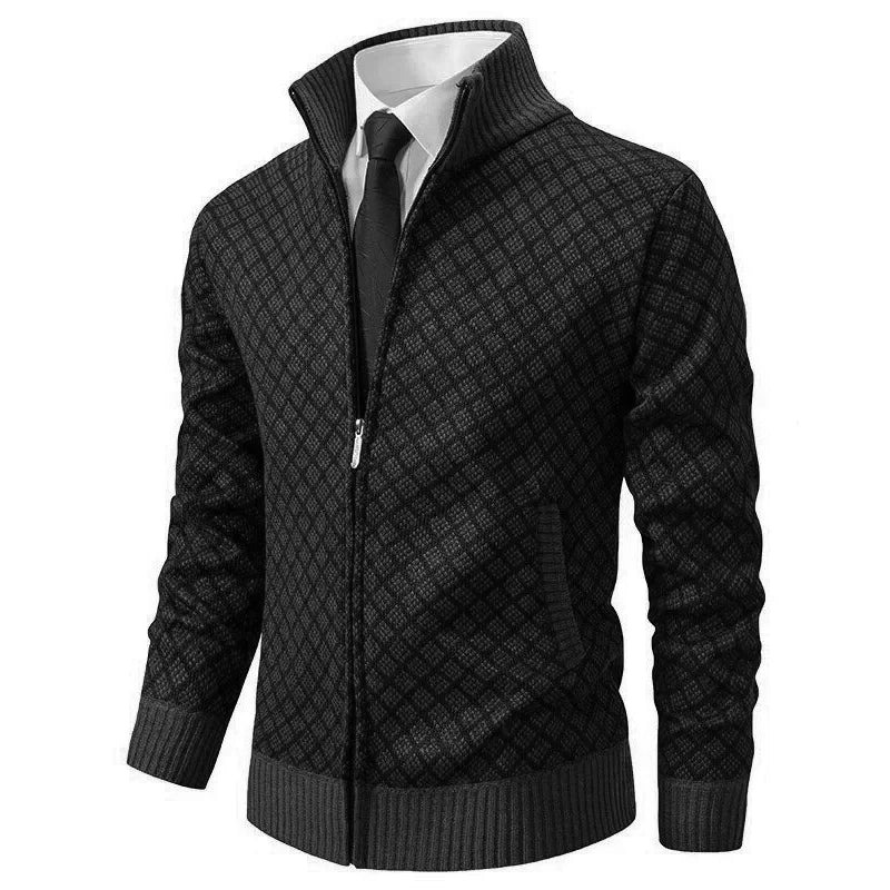 Stijlvol herenvest met geometrisch patroon, ideaal voor casual of zakelijke herenmode. Verkrijgbaar in bordeaux, grijs.