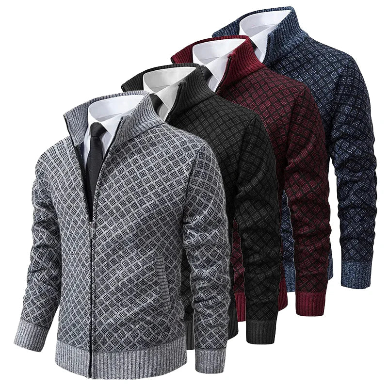 Trendy herenmode vest met geometrisch design, perfect voor een lente outfit. Biedt comfort en een zakelijke touch.
