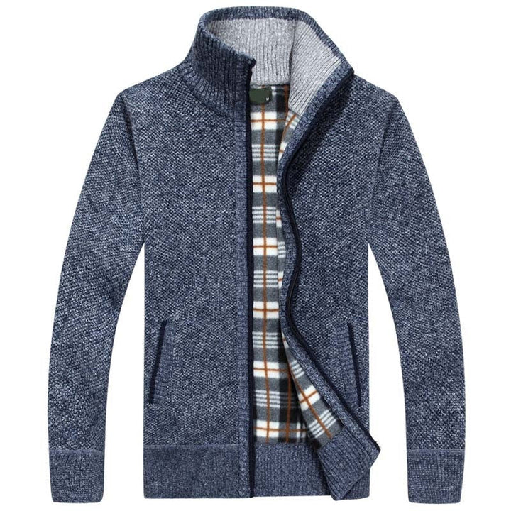 Casual herenvest in warme winterstof, een stijlvolle toevoeging aan mannen kleding.