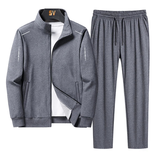 Zwart Hunter heren trainingspak van zachte stof, ideaal voor casual sportkleding en vrije tijd.