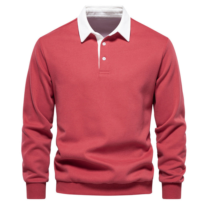 Stijlvol lang mouw poloshirt voor heren, katoenmix, regular-fit, tijdloos design, veelzijdig voor elke gelegenheid.