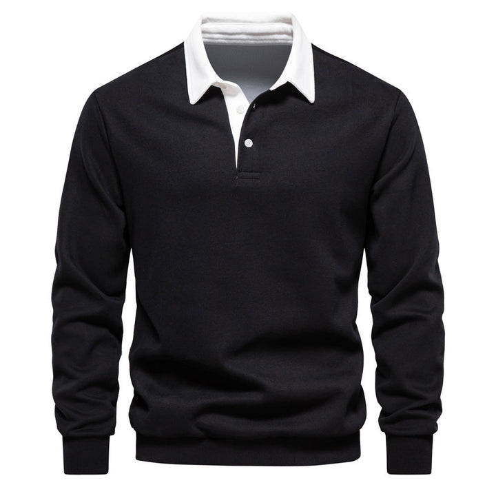 Stijlvol lang mouw poloshirt voor heren, katoenmix, regular-fit, tijdloos design, veelzijdig voor elke gelegenheid.