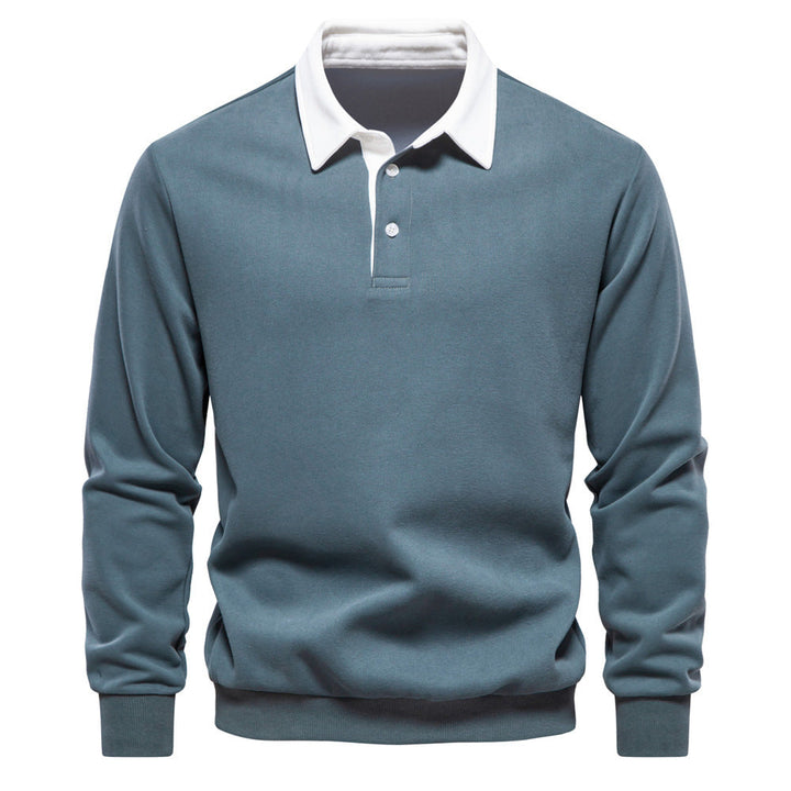 Stijlvol lang mouw poloshirt voor heren, katoenmix, regular-fit, tijdloos design, veelzijdig voor elke gelegenheid.