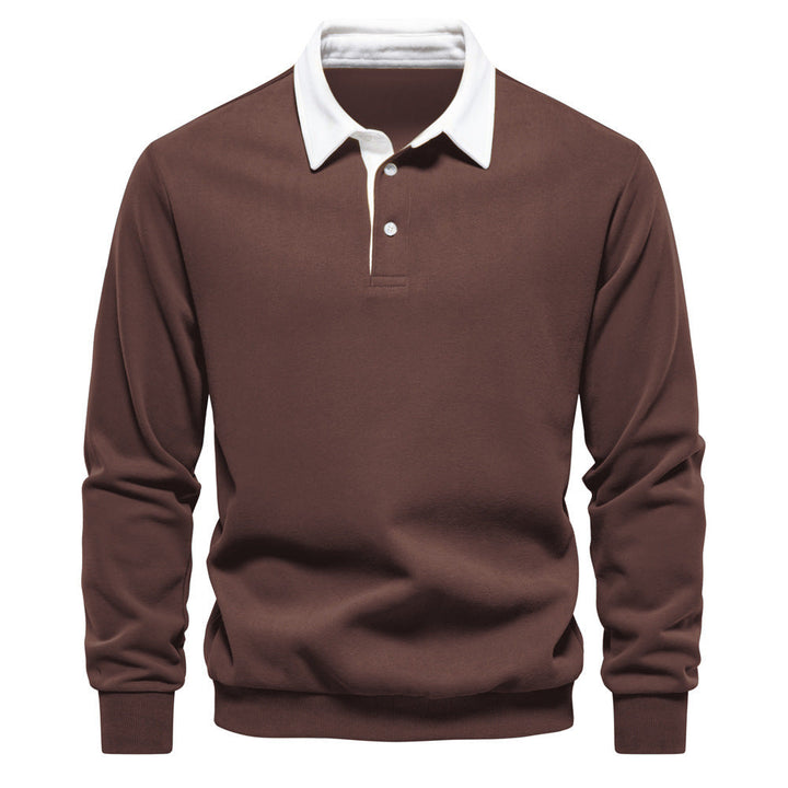 Stijlvol lang mouw poloshirt voor heren, katoenmix, regular-fit, tijdloos design, veelzijdig voor elke gelegenheid.