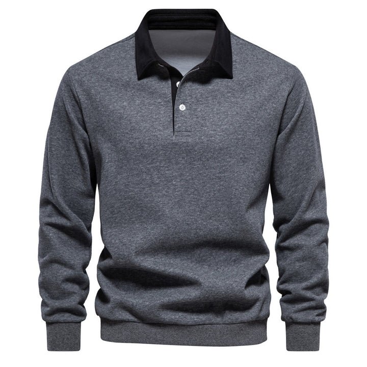 Stijlvol lang mouw poloshirt voor heren, katoenmix, regular-fit, tijdloos design, veelzijdig voor elke gelegenheid.