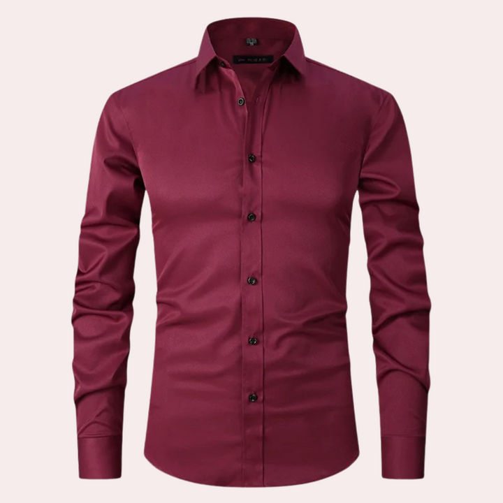Stijlvol stretch herenoverhemd, perfecte pasvorm, 6 kleuren; elegant en comfortabel voor elke gelegenheid.