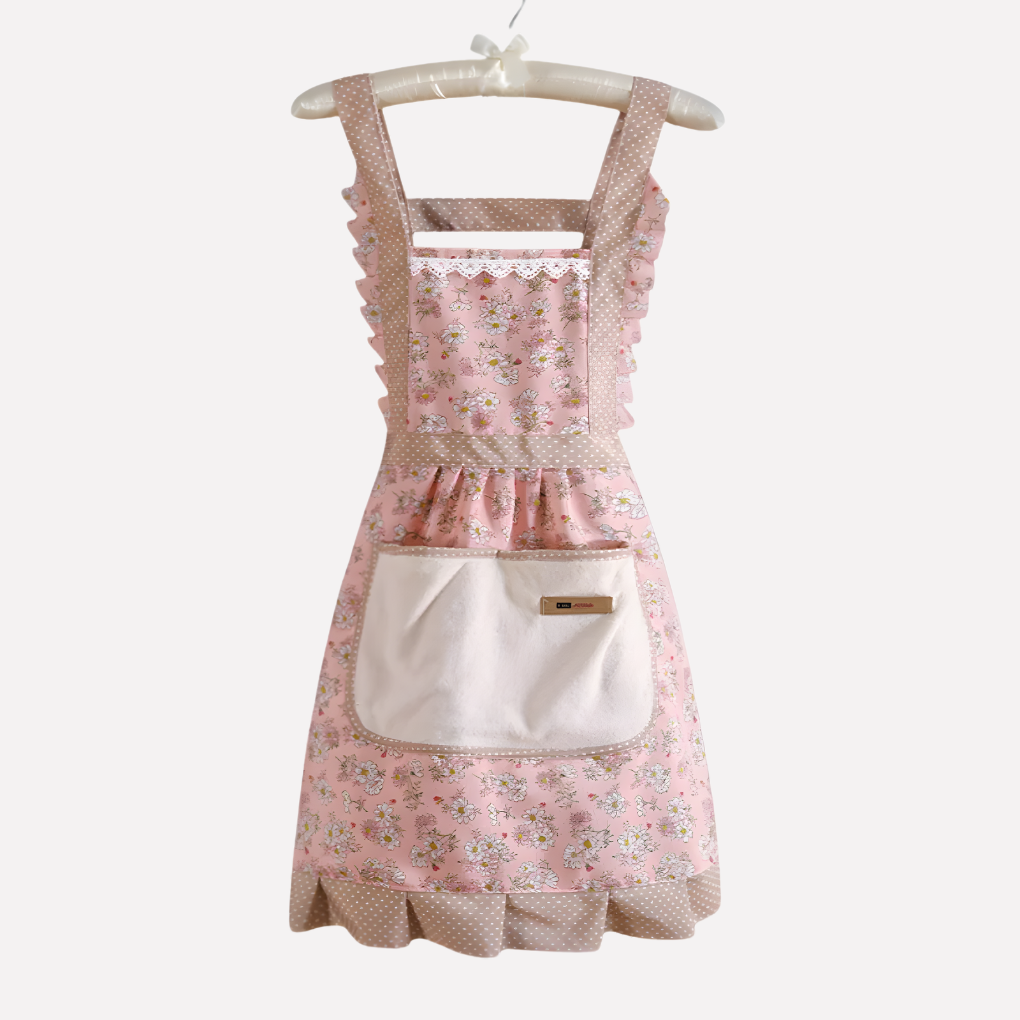 Comfortabel bloemen keukenschort, unisex ontwerp, perfect voor thuisbakken en stijlvolle keukenactiviteiten.