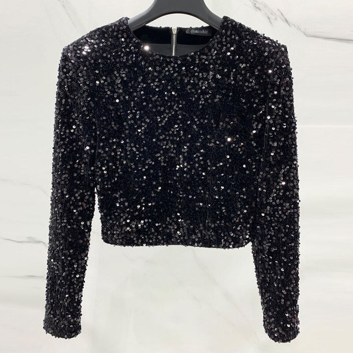 Zwart feestelijk KaiasTopje voor dames. Ideale mode en kleding voor Kerst, straalt elegantie uit.