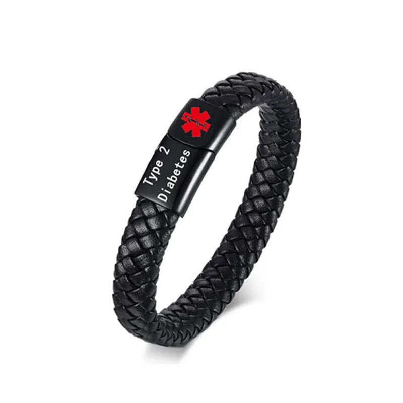 Elegante roestvrijstalen veiligheidsarmband met graveerbare medische ID, perfect als alert cadeau.