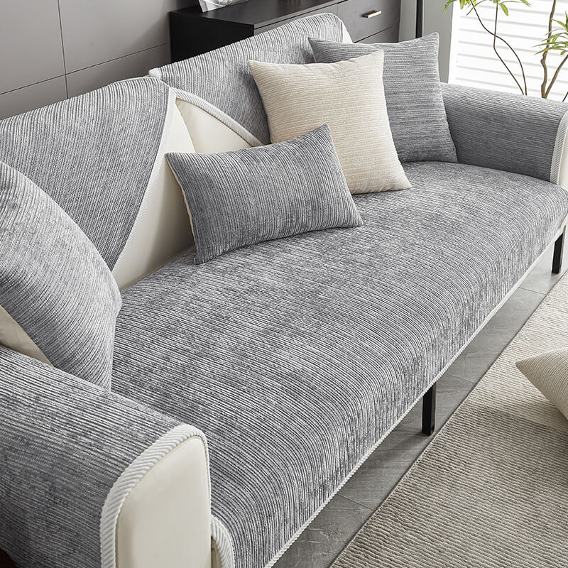 Stijlvolle Bobby antikras bankhoes van chenille jacquard, beschermt meubels tegen huisdieren.