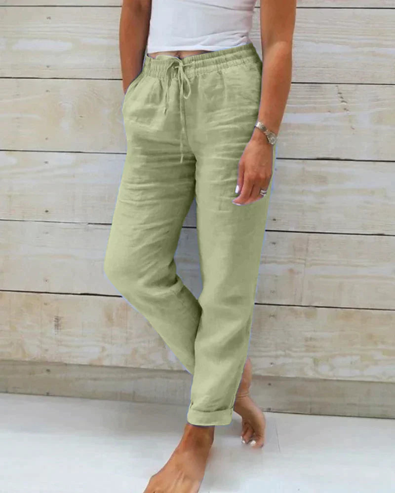 Stijlvolle casual dames zomerbroek met wijde pijpen, losse pasvorm en ademend comfort voor modieuze vrouwen.