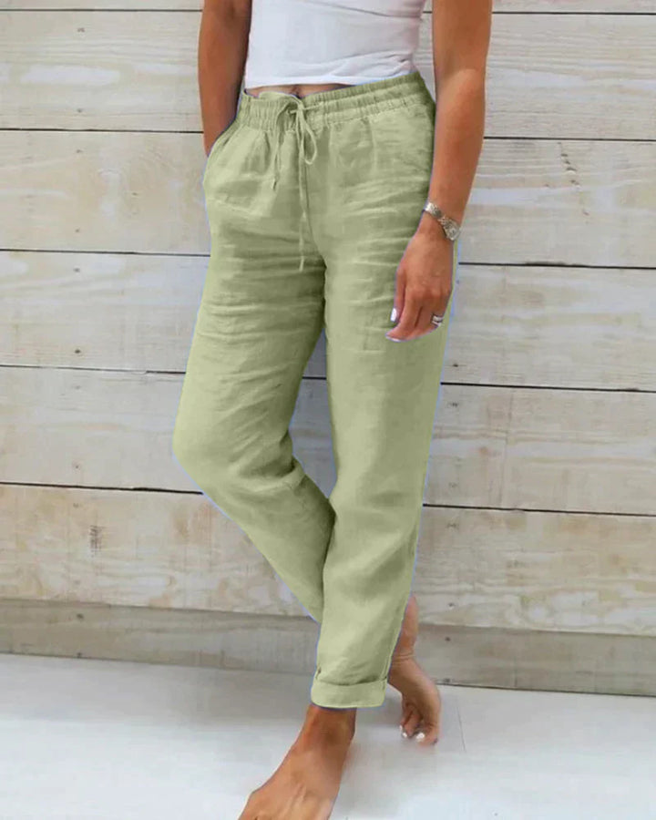 Stijlvolle casual dames zomerbroek met wijde pijpen, losse pasvorm en ademend comfort voor modieuze vrouwen.