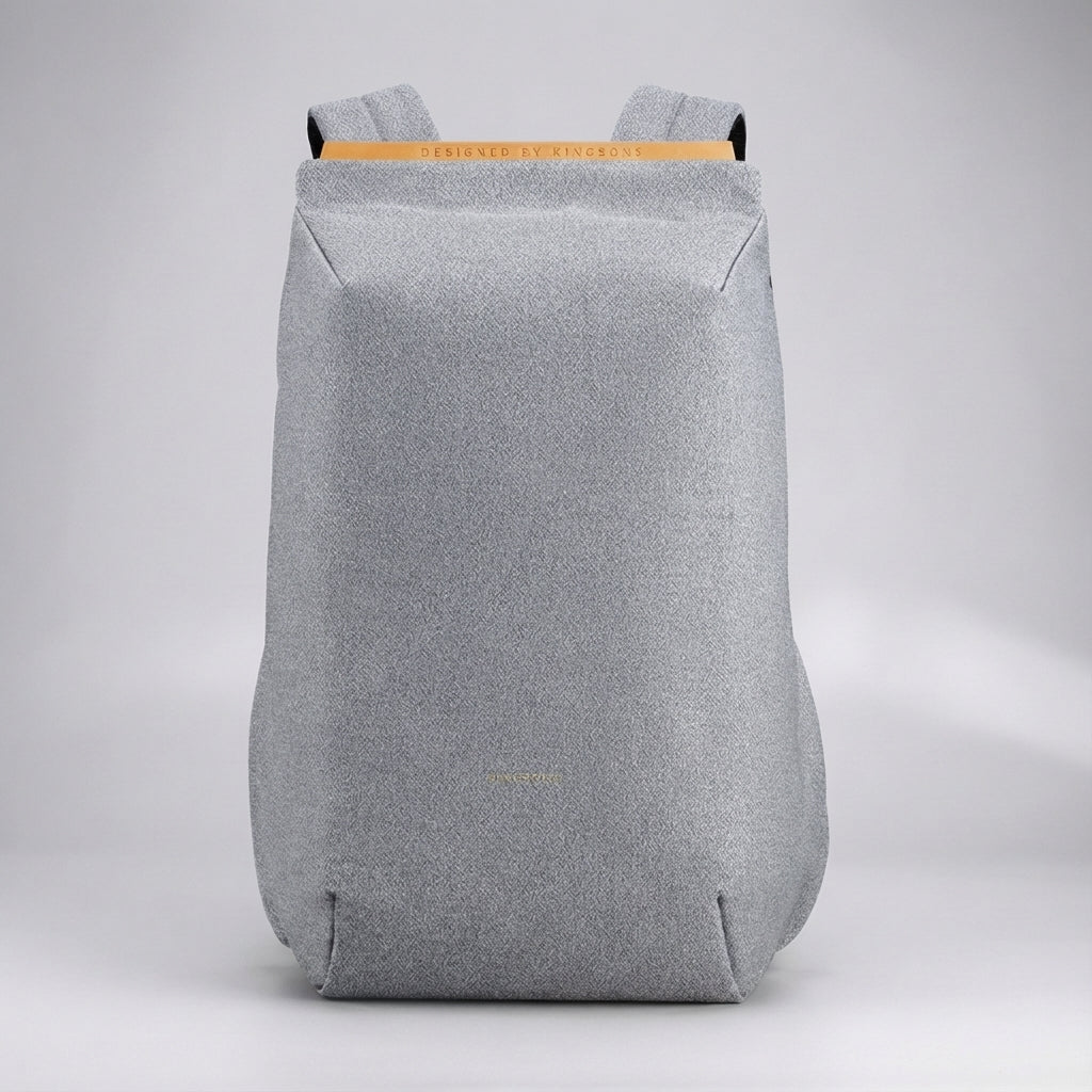 Blauwe compacte laptoprugzak (15 inch) met stijlvol design, perfect voor dagelijks gebruik of reizen.