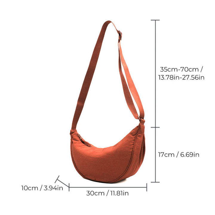 Ruime halve maan crossbody tas, organiseert al je dagelijkse benodigdheden.