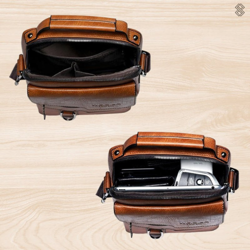 Comfortabele leren crossbody tas voor dames, stijlvol en praktisch voor onderweg.