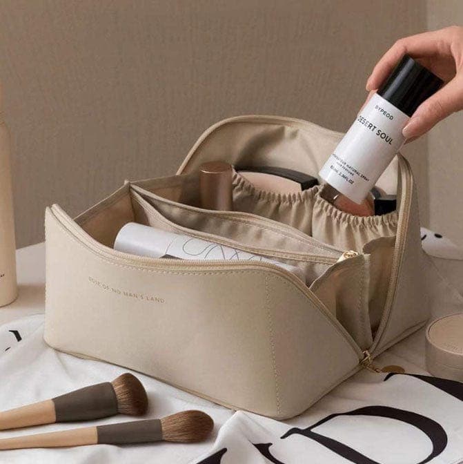 Stijlvolle dames make-up tas, perfecte cosmetica organizer voor op reis of thuis. Ruim en elegant opbergen.