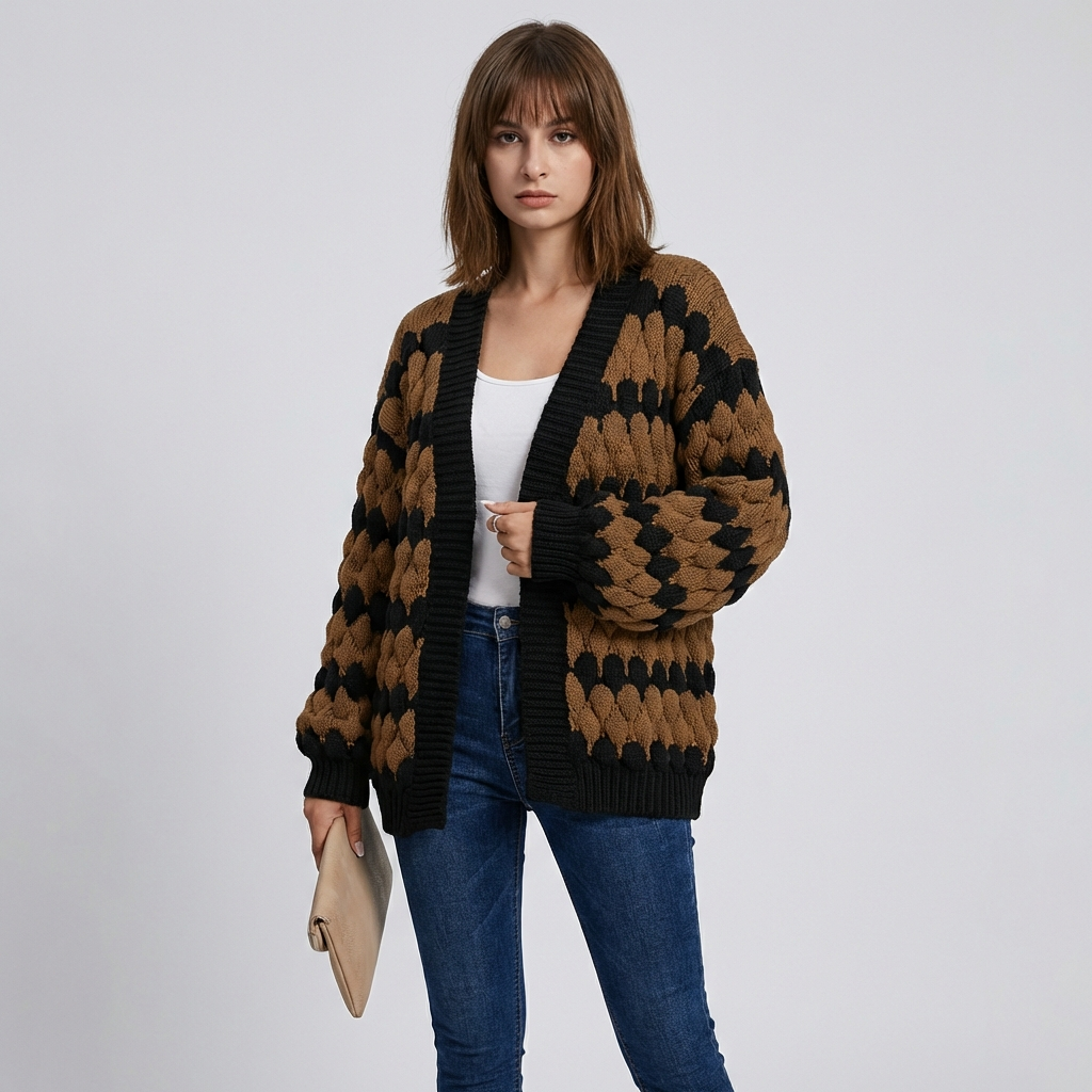 Stijlvolle dames open-front cardigan, veelzijdig voor laagjes. Perfect voor een modieuze en comfortabele look.